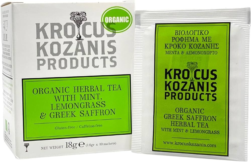 Saffran Ört Te med Mint & Citrongräs 10p 'Krocus Kozanis Products'