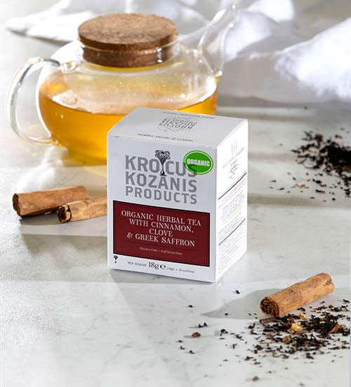 Saffran Ört Te med Kanel & Kryddnejlika 10p 'Krocus Kozanis Products'